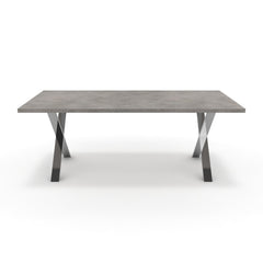 Étkezőasztal - Préma króm lábbal - Vil.szürke Chicago beton, méret: 200x100