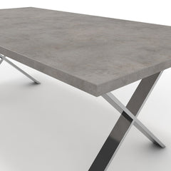 Étkezőasztal - Préma króm lábbal - Vil.szürke Chicago beton, méret: 200x100