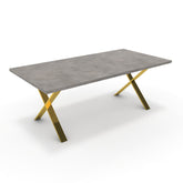 Étkezőasztal - Préma arany lábbal - Vil.szürke Chicago beton, méret: 200x100