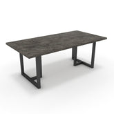 Étkezőasztal - Asara fekete lábbal - Antracit metal rock, méret: 200x100