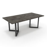 Étkezőasztal - Indra fekete lábbal - Antracit metal rock, méret: 200x100