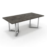 Étkezőasztal - Indra króm lábbal - Antracit metal rock, méret: 200x100