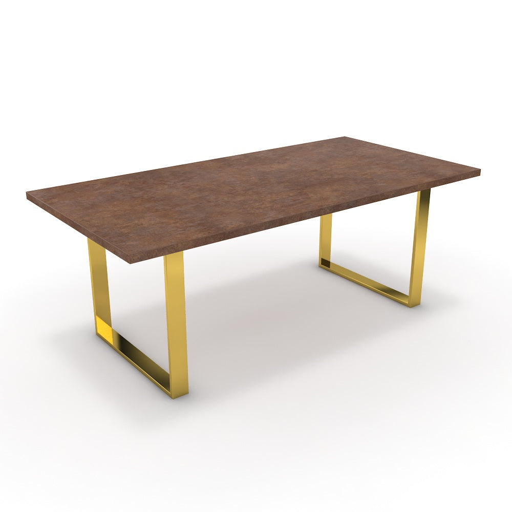 Étkezőasztal - Antara arany lábbal - Ferro bronz, méret: 200x100