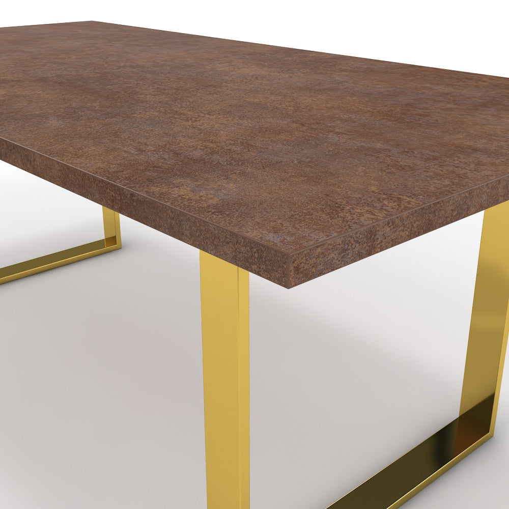 Étkezőasztal - Antara arany lábbal - Ferro bronz, méret: 200x100