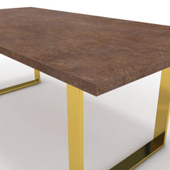 Étkezőasztal - Antara arany lábbal - Ferro bronz, méret: 200x100