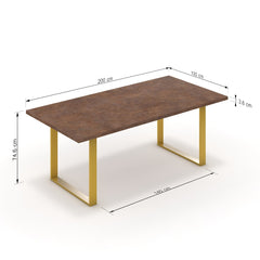 Étkezőasztal - Antara festett arany lábbal - Ferro bronz, méret: 200x100