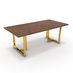 Étkezőasztal - Asara arany lábbal - Ferro bronz, méret: 200x100