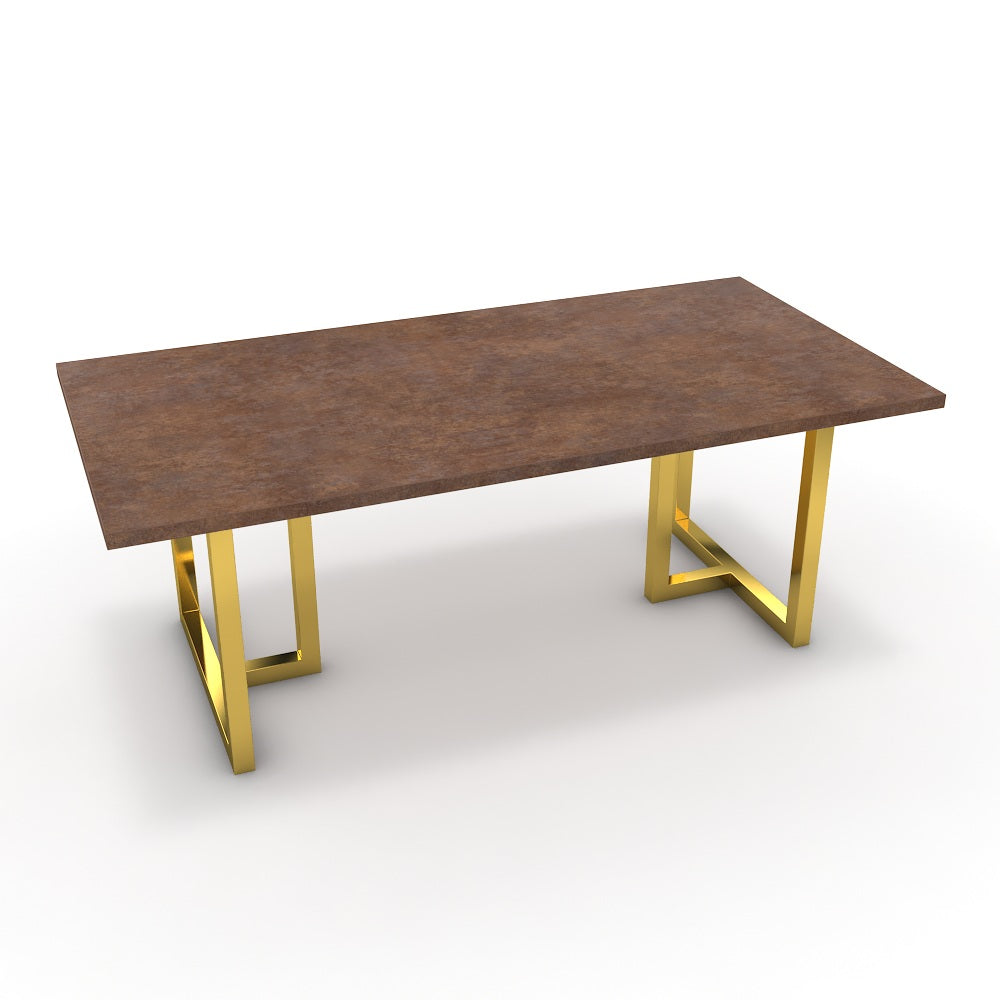 Étkezőasztal - Asara arany lábbal - Ferro bronz, méret: 200x100