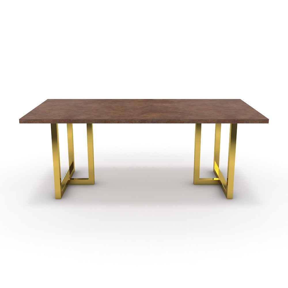 Étkezőasztal - Asara arany lábbal - Ferro bronz, méret: 200x100