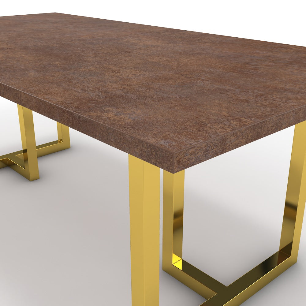 Étkezőasztal - Asara arany lábbal - Ferro bronz, méret: 200x100