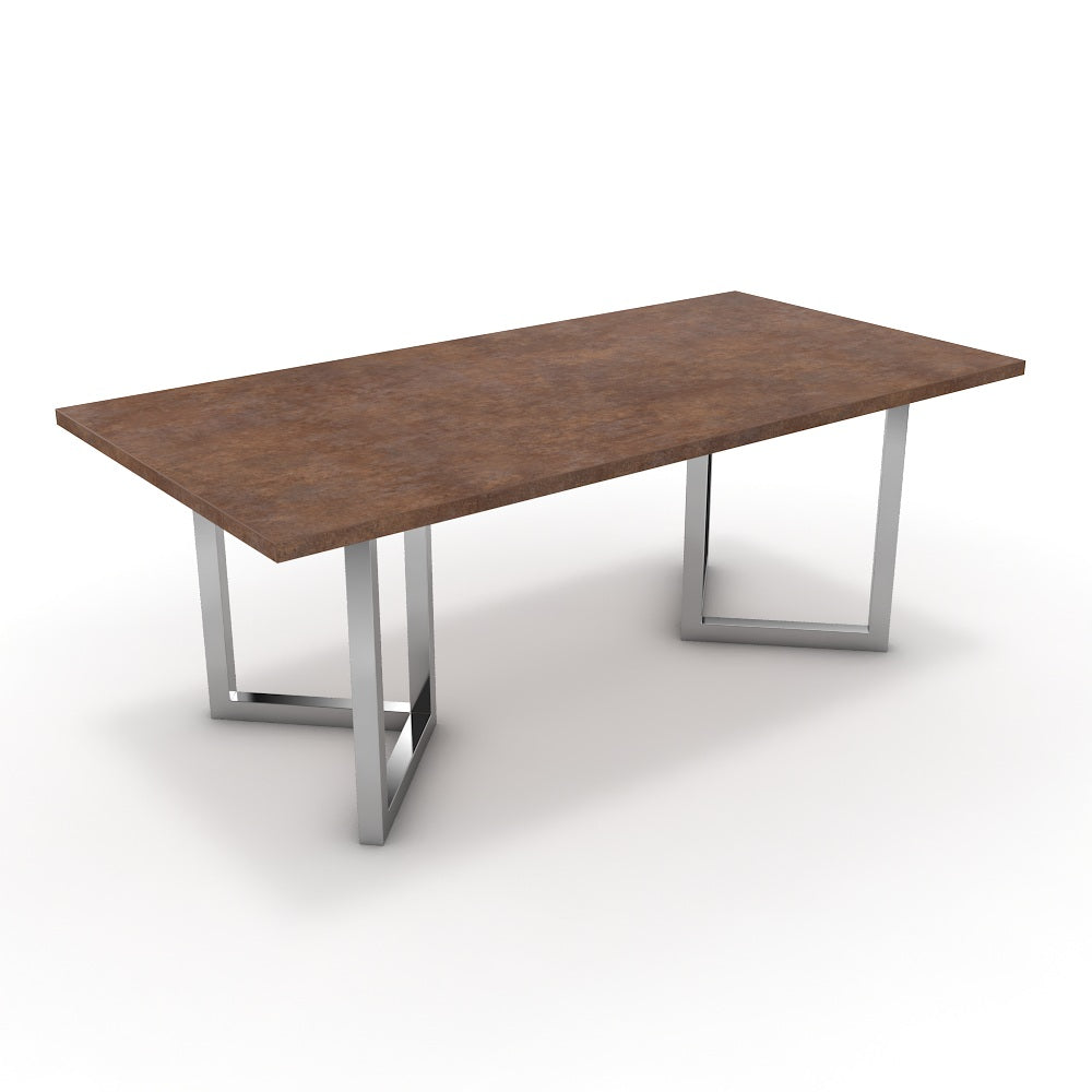 Étkezőasztal - Indra króm lábbal - Ferro bronz, méret: 200x100