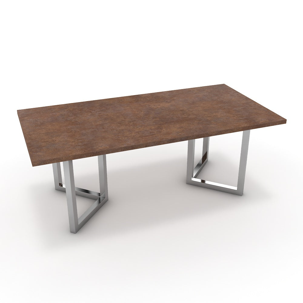 Étkezőasztal - Indra króm lábbal - Ferro bronz, méret: 200x100