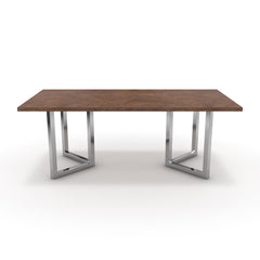 Étkezőasztal - Indra króm lábbal - Ferro bronz, méret: 200x100