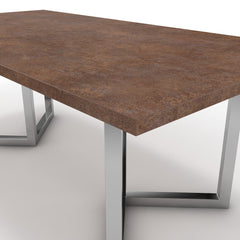 Étkezőasztal - Indra króm lábbal - Ferro bronz, méret: 200x100