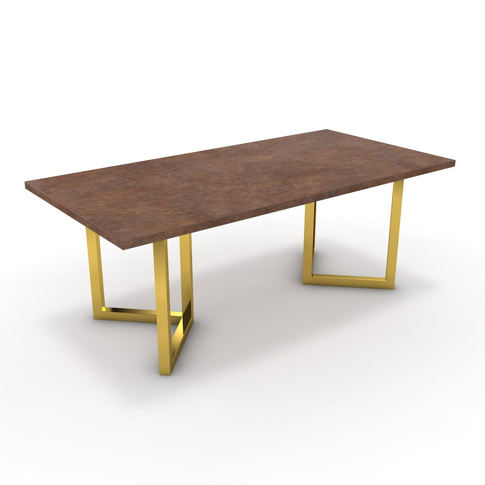 Étkezőasztal - Indra arany lábbal - Ferro bronz, méret: 200x100