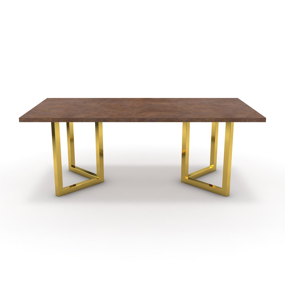 Étkezőasztal - Indra arany lábbal - Ferro bronz, méret: 200x100