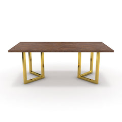 Étkezőasztal - Indra arany lábbal - Ferro bronz, méret: 200x100