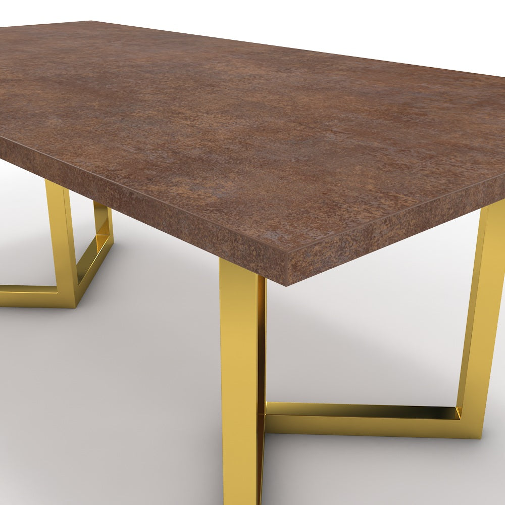 Étkezőasztal - Indra arany lábbal - Ferro bronz, méret: 200x100