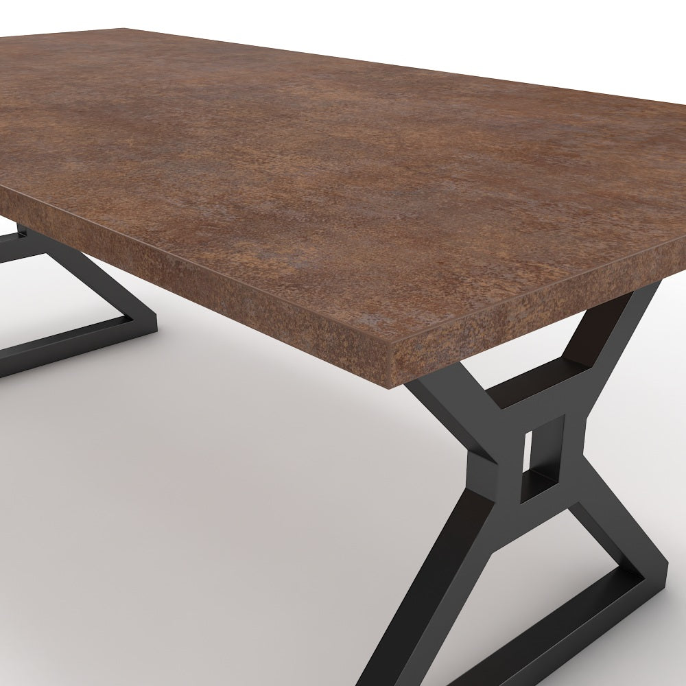 Étkezőasztal - Mandira fekete lábbal - Ferro bronz, méret: 200x100