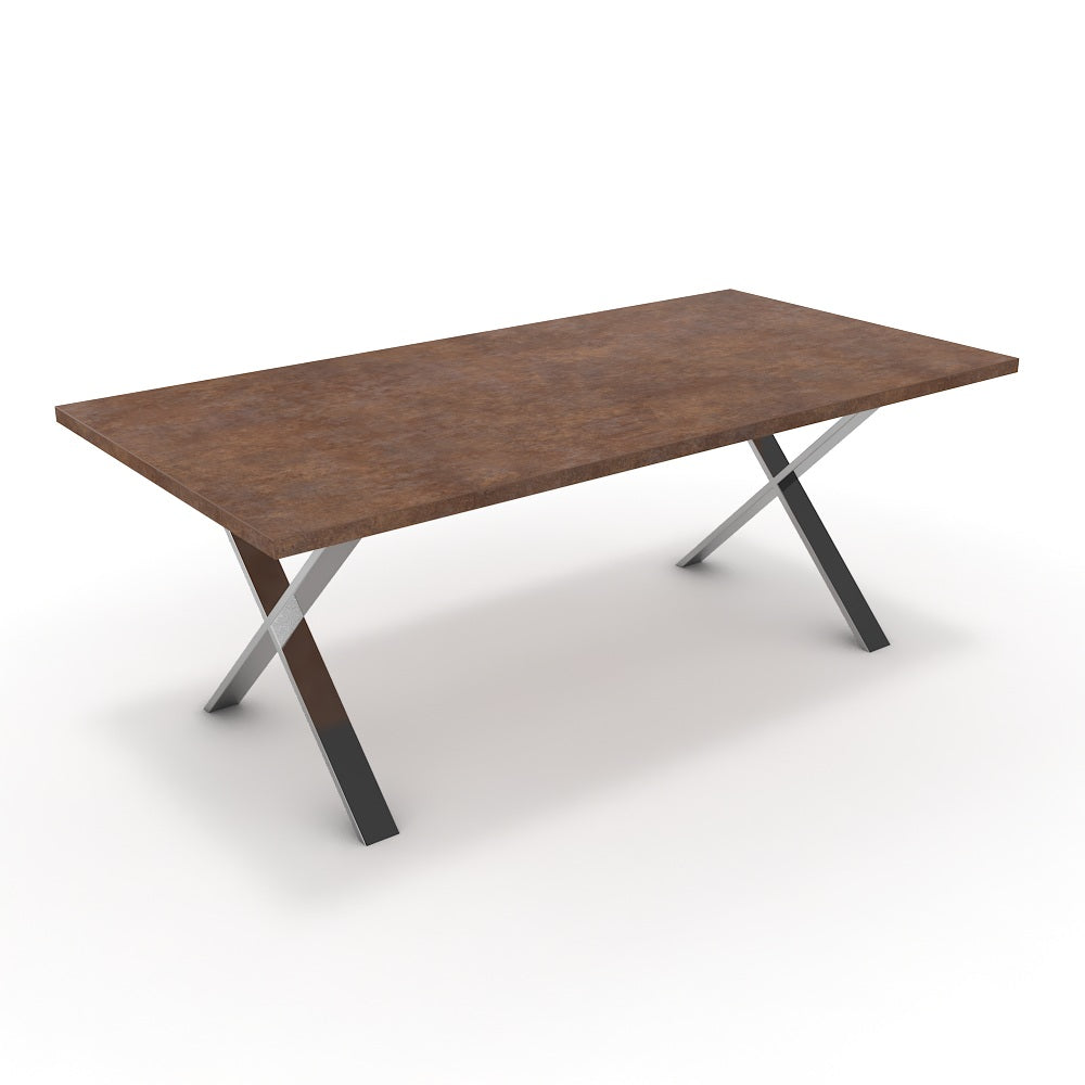 Étkezőasztal - Préma króm lábbal - Ferro bronz, méret: 200x100