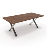 Étkezőasztal - Préma króm lábbal - Ferro bronz, méret: 200x100