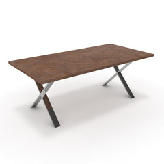 Étkezőasztal - Préma króm lábbal - Ferro bronz, méret: 200x100