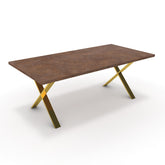 Étkezőasztal - Préma arany lábbal - Ferro bronz, méret: 200x100