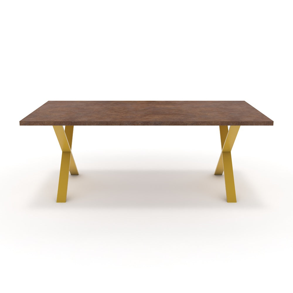 Étkezőasztal - Préma festett arany lábbal - Ferro bronz, méret: 200x100