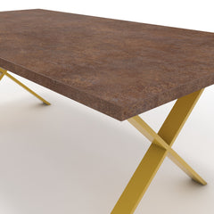 Étkezőasztal - Préma festett arany lábbal - Ferro bronz, méret: 200x100