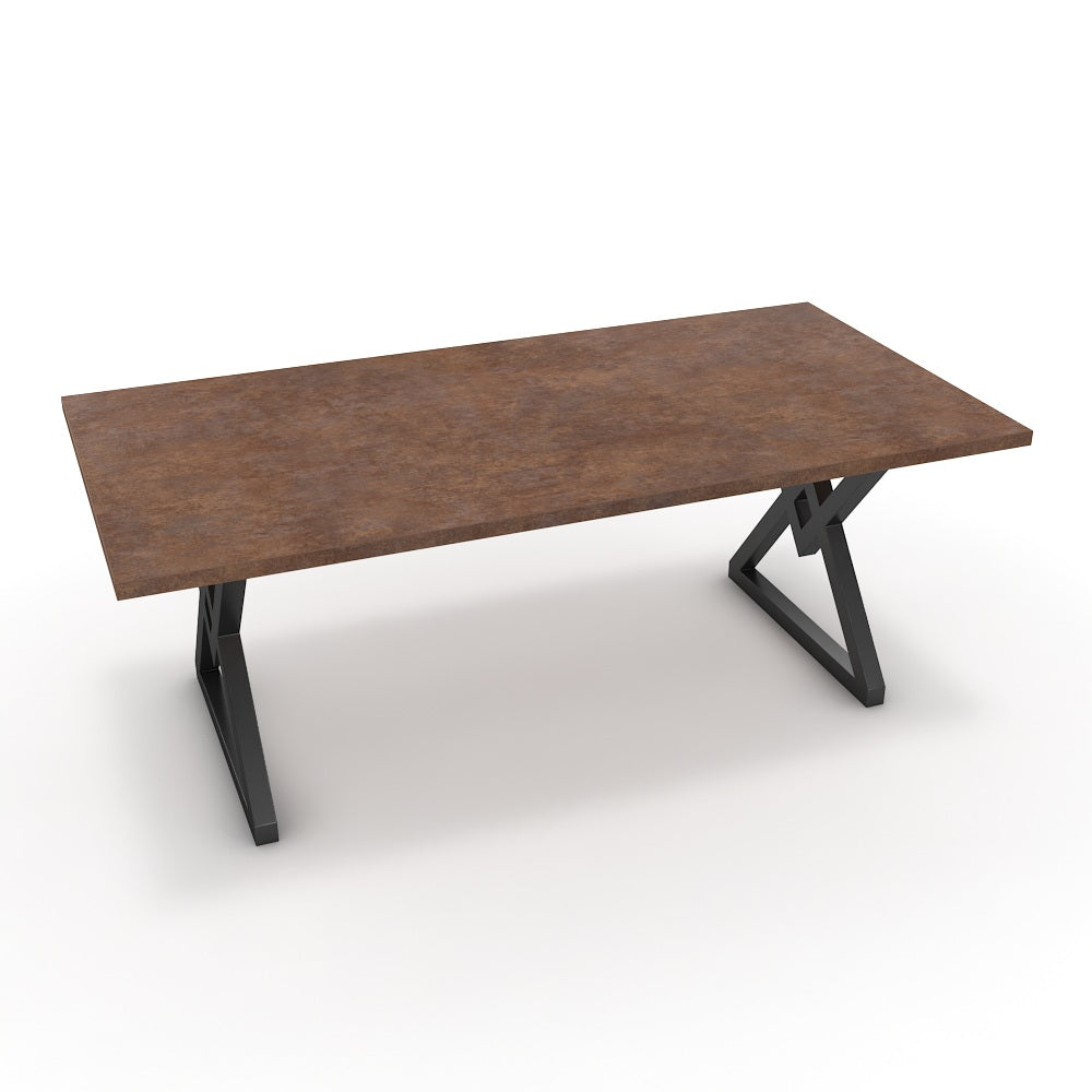 Étkezőasztal - Uttama fekete lábbal - Ferro bronz, méret: 200x100