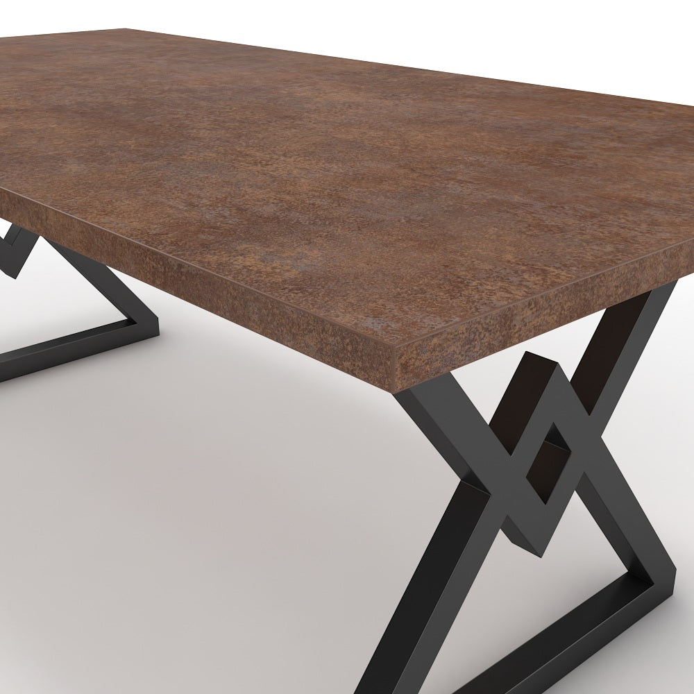 Étkezőasztal - Uttama fekete lábbal - Ferro bronz, méret: 200x100