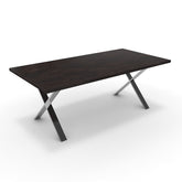 Étkezőasztal - Préma króm lábbal - Fekete-arany metál pala, méret: 200x100