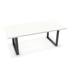 Étkezőasztal - Antara fekete lábbal - Alpesi fehér, méret: 200x100