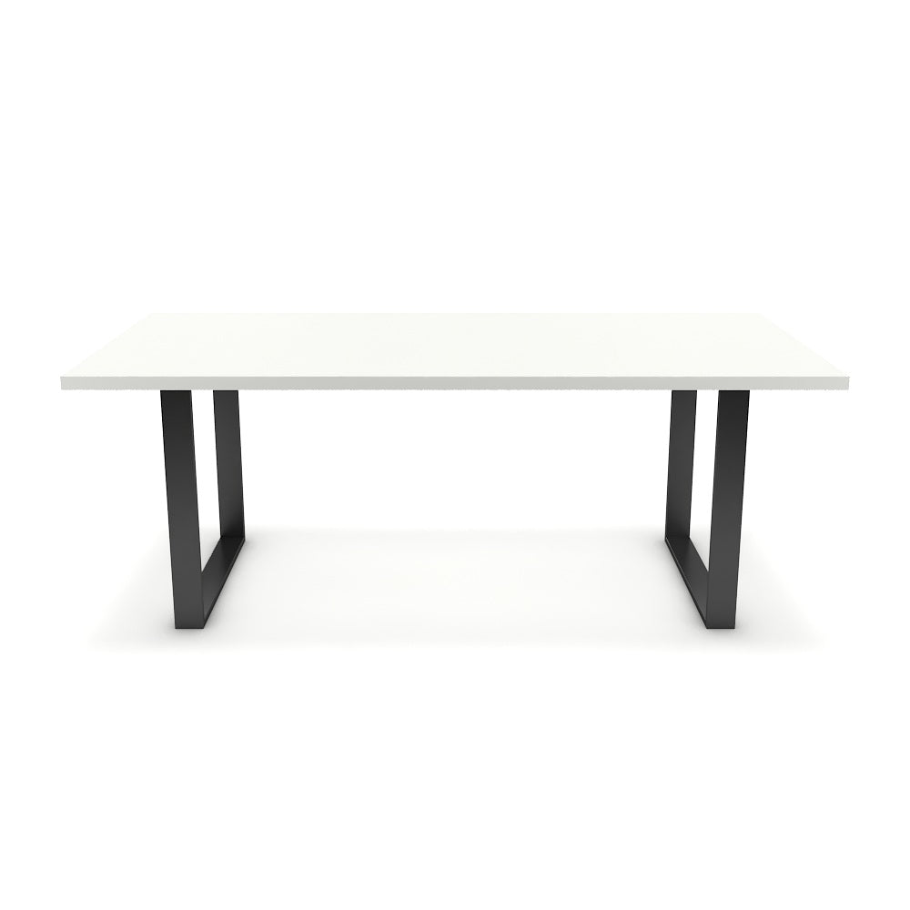 Étkezőasztal - Antara fekete lábbal - Alpesi fehér, méret: 200x100