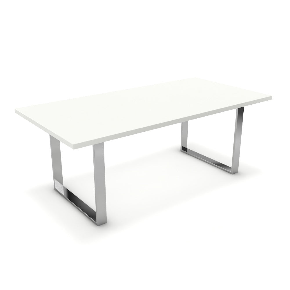 Étkezőasztal - Antara króm lábbal - Alpesi fehér, méret: 200x100