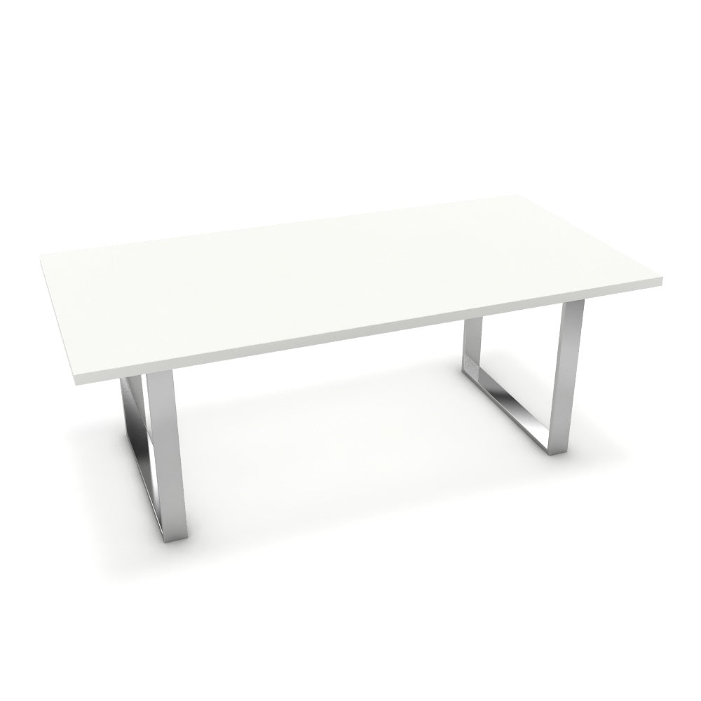 Étkezőasztal - Antara króm lábbal - Alpesi fehér, méret: 200x100