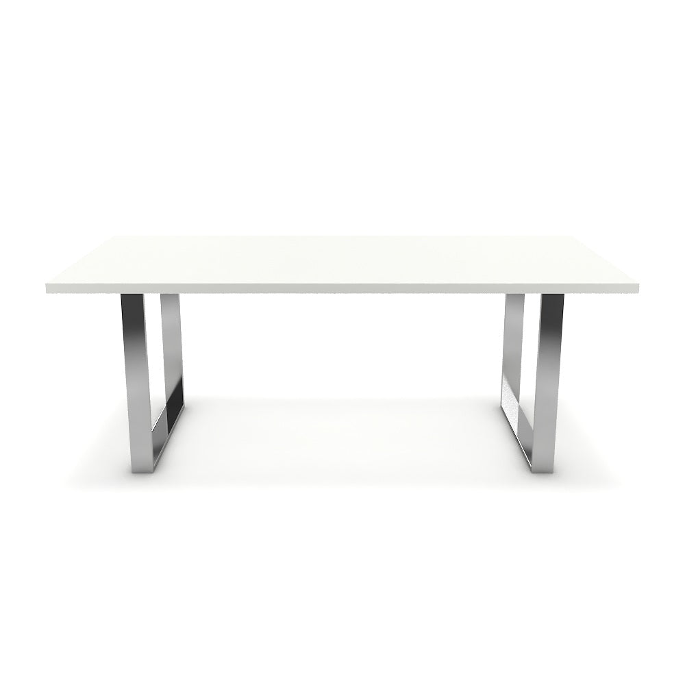 Étkezőasztal - Antara króm lábbal - Alpesi fehér, méret: 200x100