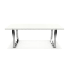Étkezőasztal - Antara króm lábbal - Alpesi fehér, méret: 200x100