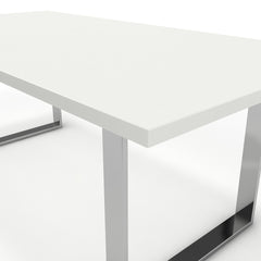 Étkezőasztal - Antara króm lábbal - Alpesi fehér, méret: 200x100