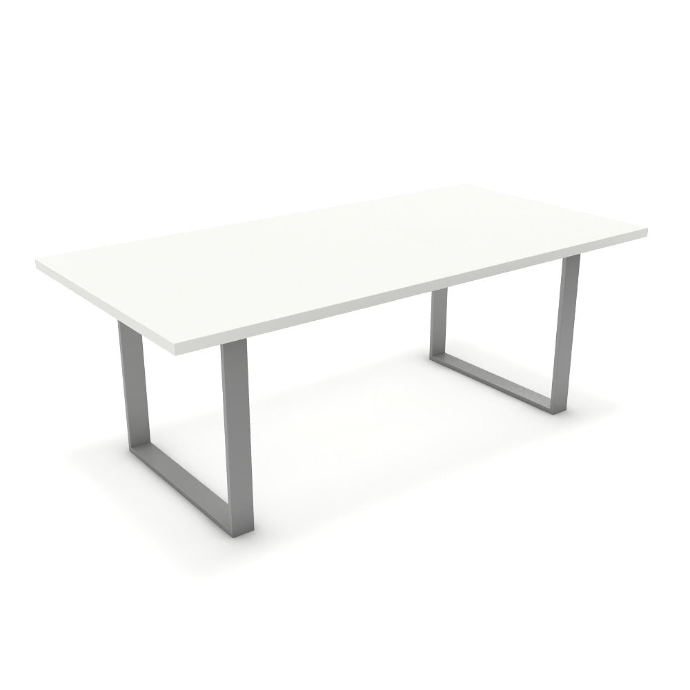 Étkezőasztal - Antara festett ezüst lábbal - Alpesi fehér, méret: 200x100