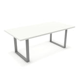 Étkezőasztal - Antara festett ezüst lábbal - Alpesi fehér, méret: 200x100