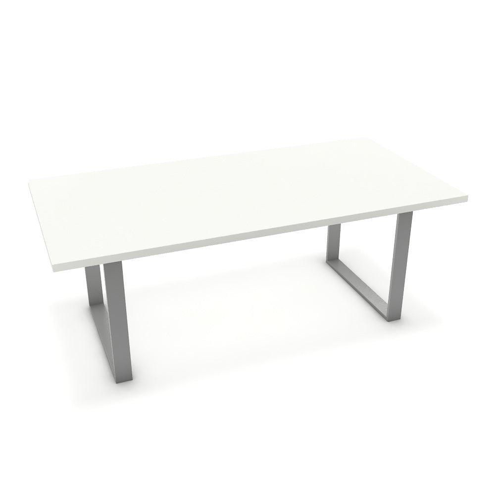 Étkezőasztal - Antara festett ezüst lábbal - Alpesi fehér, méret: 200x100