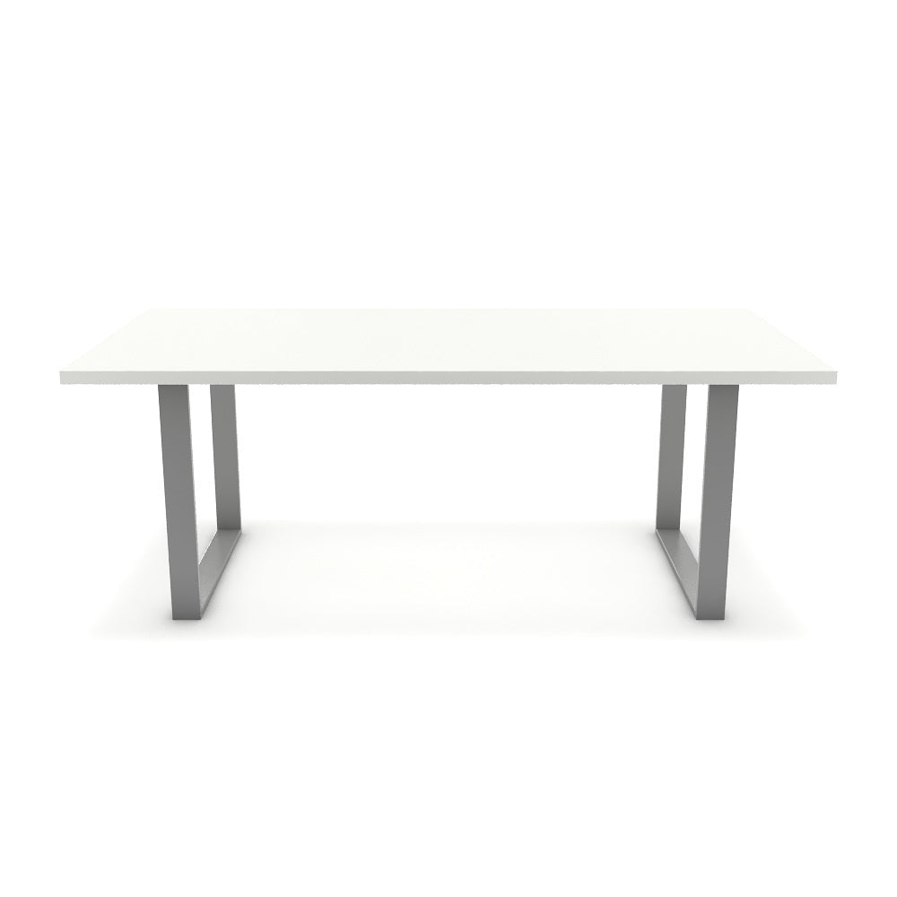 Étkezőasztal - Antara festett ezüst lábbal - Alpesi fehér, méret: 200x100