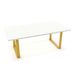 Étkezőasztal - Antara festett arany lábbal - Alpesi fehér, méret: 200x100