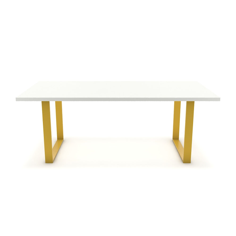 Étkezőasztal - Antara festett arany lábbal - Alpesi fehér, méret: 200x100