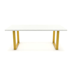 Étkezőasztal - Antara festett arany lábbal - Alpesi fehér, méret: 200x100