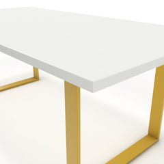 Étkezőasztal - Antara festett arany lábbal - Alpesi fehér, méret: 200x100