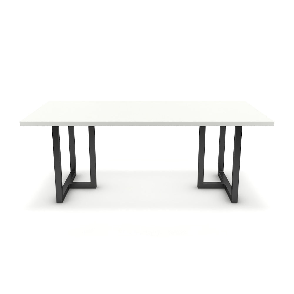 Étkezőasztal - Asara fekete lábbal - Alpesi fehér, méret: 200x100