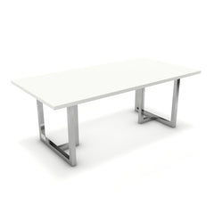 Étkezőasztal - Asara króm lábbal - Alpesi fehér, méret: 200x100