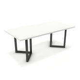Étkezőasztal - Indra fekete lábbal - Alpesi fehér, méret: 200x100